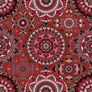 Patchwork desen. Vintage dekoratif öğeler. Elle çizilmiş backg