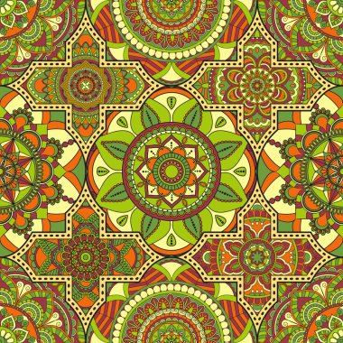 Patchwork desen. Vintage dekoratif öğeler. Elle çizilmiş backg