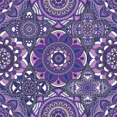 Patchwork desen. Vintage dekoratif öğeler. Elle çizilmiş backg