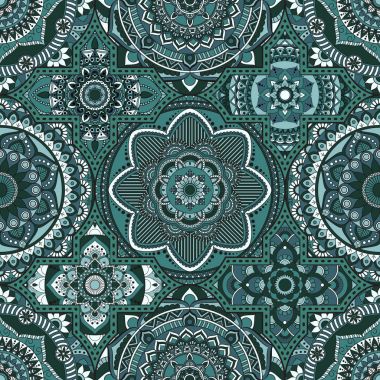 Patchwork desen. Vintage dekoratif öğeler. Elle çizilmiş backg