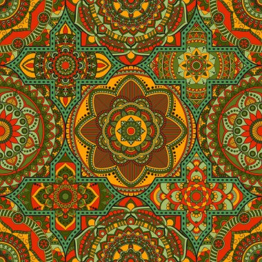 Patchwork desen. Vintage dekoratif öğeler. Elle çizilmiş backg