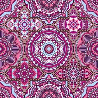 Patchwork desen. Vintage dekoratif öğeler. Elle çizilmiş backg