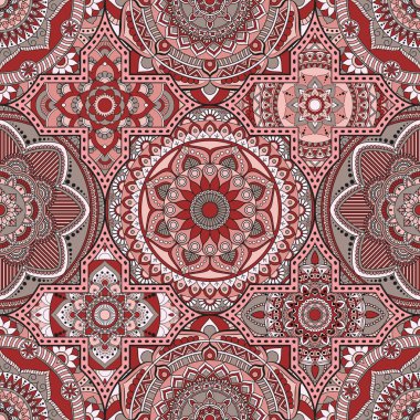 Patchwork desen. Vintage dekoratif öğeler. Elle çizilmiş backg