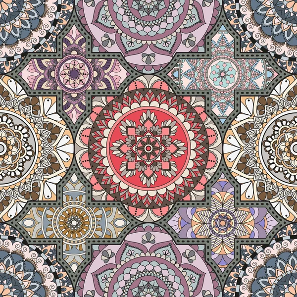 Patchwork desen. Vintage dekoratif öğeler. Elle çizilmiş backg