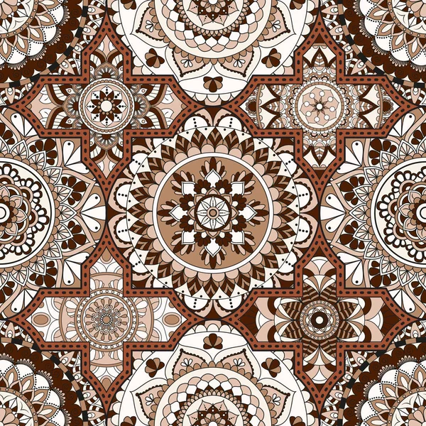 Patrón de patchwork. Elementos decorativos vintage. Retroceso dibujado a mano — Vector de stock