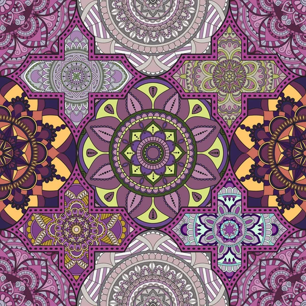 Patchwork desen. Vintage dekoratif öğeler. Elle çizilmiş backg