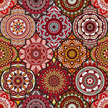 Seamless modeli. Vintage dekoratif öğeler. Elle çizilmiş backgr