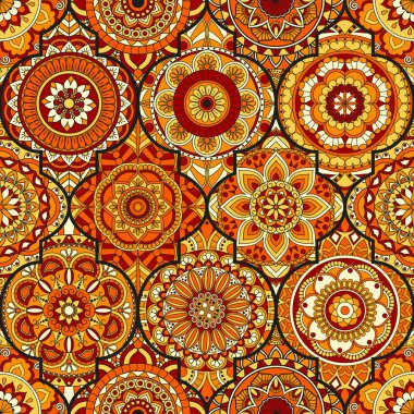 Seamless modeli. Vintage dekoratif öğeler. Elle çizilmiş backgr