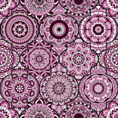 Seamless modeli. Vintage dekoratif öğeler. Elle çizilmiş backgr