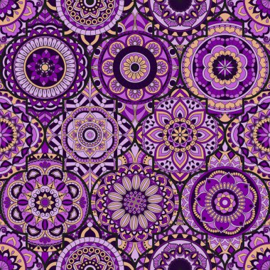 Seamless modeli. Vintage dekoratif öğeler. Elle çizilmiş backgr