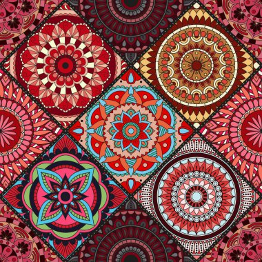 Seamless modeli. Vintage dekoratif öğeler. Elle çizilmiş backgr