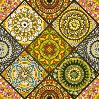 Seamless modeli. Vintage dekoratif öğeler. Elle çizilmiş backgr