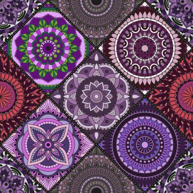 Seamless modeli. Vintage dekoratif öğeler. Elle çizilmiş backgr