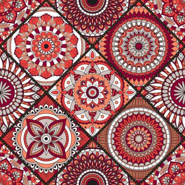 Seamless modeli. Vintage dekoratif öğeler. Elle çizilmiş backgr