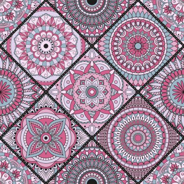 Seamless modeli. Vintage dekoratif öğeler. Elle çizilmiş backgr