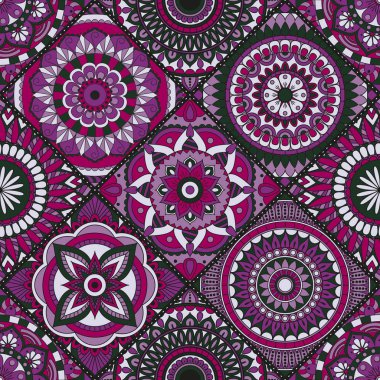 Seamless modeli. Vintage dekoratif öğeler. Elle çizilmiş backgr