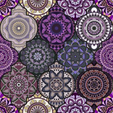 Seamless modeli. Vintage dekoratif öğeler. Elle çizilmiş backgr