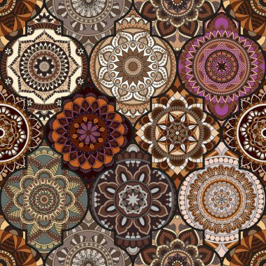 Seamless modeli. Vintage dekoratif öğeler. Elle çizilmiş backgr