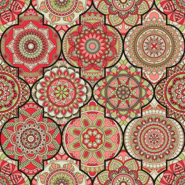 Seamless modeli. Vintage dekoratif öğeler. Elle çizilmiş backgr