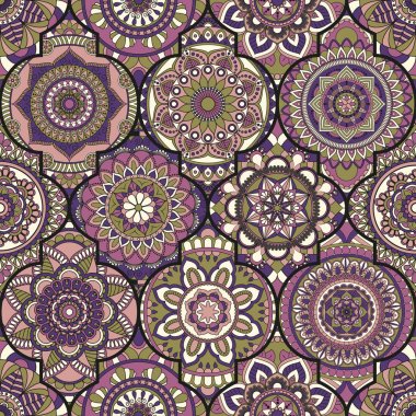 Seamless modeli. Vintage dekoratif öğeler. Elle çizilmiş backgr