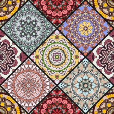 Seamless modeli. Vintage dekoratif öğeler. Elle çizilmiş backgr