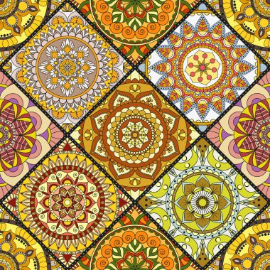 Seamless modeli. Vintage dekoratif öğeler. Elle çizilmiş backgr