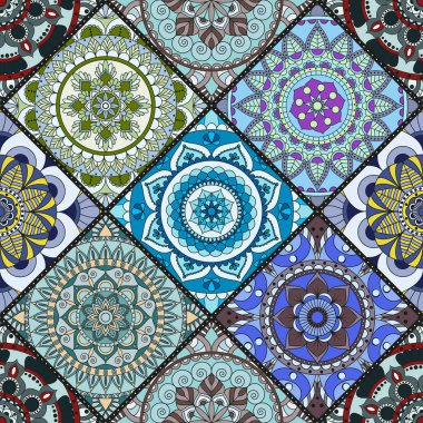 Seamless modeli. Vintage dekoratif öğeler. Elle çizilmiş backgr