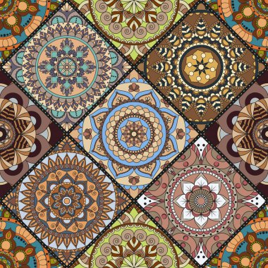 Seamless modeli. Vintage dekoratif öğeler. Elle çizilmiş backgr