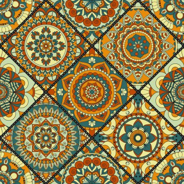 Seamless modeli. Vintage dekoratif öğeler. Elle çizilmiş backgr