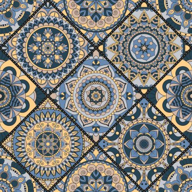 Seamless modeli. Vintage dekoratif öğeler. Elle çizilmiş backgr