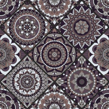 Seamless modeli. Vintage dekoratif öğeler. Elle çizilmiş backgr