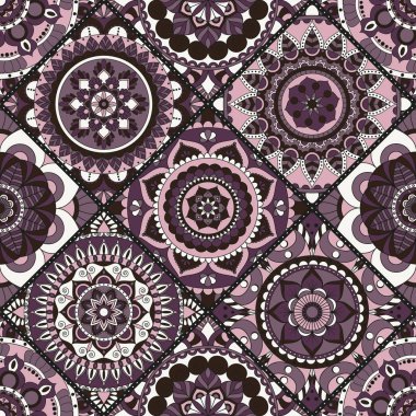 Seamless modeli. Vintage dekoratif öğeler. Elle çizilmiş backgr