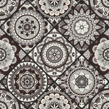 Seamless modeli. Vintage dekoratif öğeler. Elle çizilmiş backgr