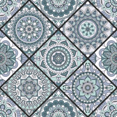 Seamless modeli. Vintage dekoratif öğeler. Elle çizilmiş backgr