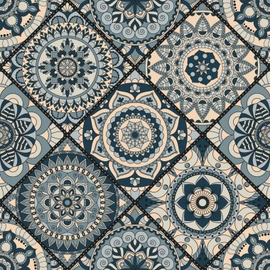 Seamless modeli. Vintage dekoratif öğeler. Elle çizilmiş backgr