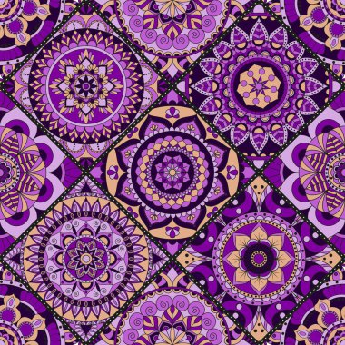 Seamless modeli. Vintage dekoratif öğeler. Elle çizilmiş backgr