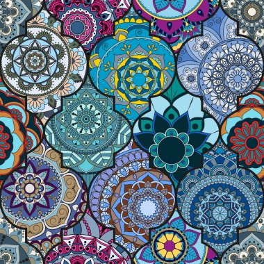 Seamless modeli. Vintage dekoratif öğeler. Elle çizilmiş backgr