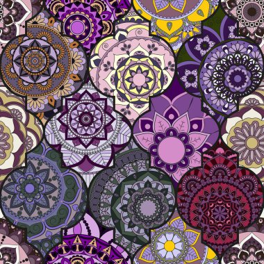 Seamless modeli. Vintage dekoratif öğeler. Elle çizilmiş backgr