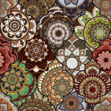 Seamless modeli. Vintage dekoratif öğeler. Elle çizilmiş backgr