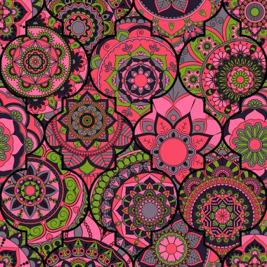 Seamless modeli. Vintage dekoratif öğeler. Elle çizilmiş backgr