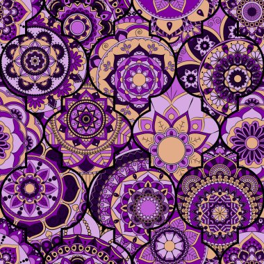 Seamless modeli. Vintage dekoratif öğeler. Elle çizilmiş backgr