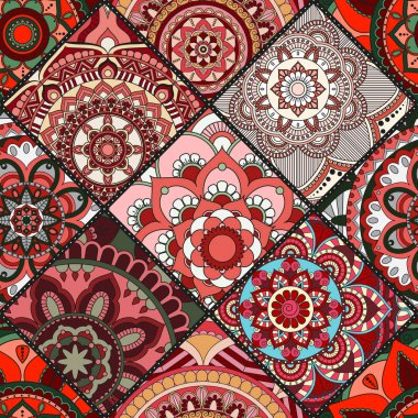 Seamless modeli. Vintage dekoratif öğeler. Elle çizilmiş backgr