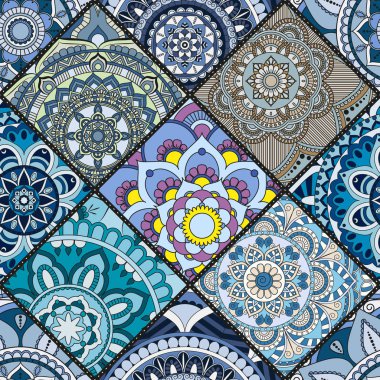 Seamless modeli. Vintage dekoratif öğeler. Elle çizilmiş backgr