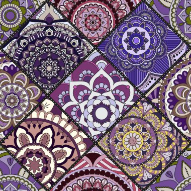 Seamless modeli. Vintage dekoratif öğeler. Elle çizilmiş backgr