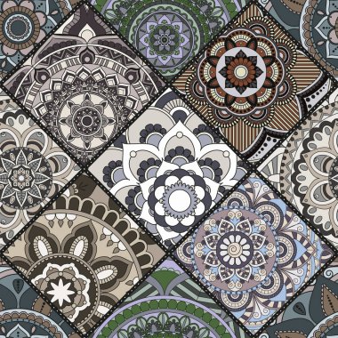 Seamless modeli. Vintage dekoratif öğeler. Elle çizilmiş backgr