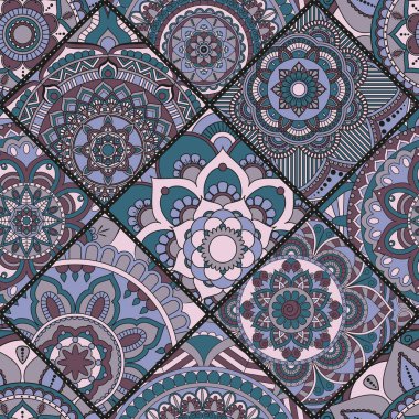 Seamless modeli. Vintage dekoratif öğeler. Elle çizilmiş backgr