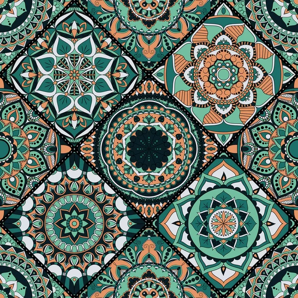 Patchwork desen. Vintage dekoratif öğeler. Elle çizilmiş backg