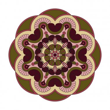 Çiçek mandalalar. Vintage dekoratif öğeler. Oryantal desen, 