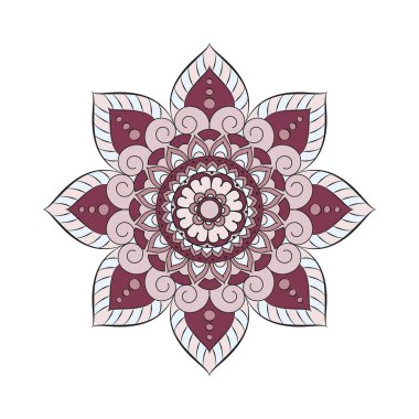 Çiçek mandalalar. Vintage dekoratif öğeler. Oryantal desen, 