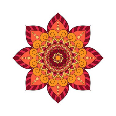 Çiçek mandalalar. Vintage dekoratif öğeler. Oryantal desen, 